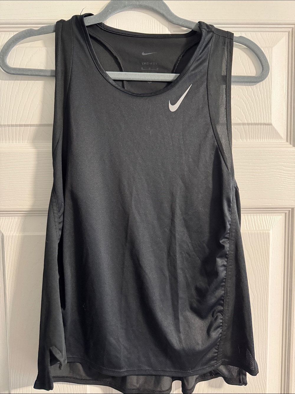 Nike Women’s Black Dri-FIT Performance Tank with White Swoosh